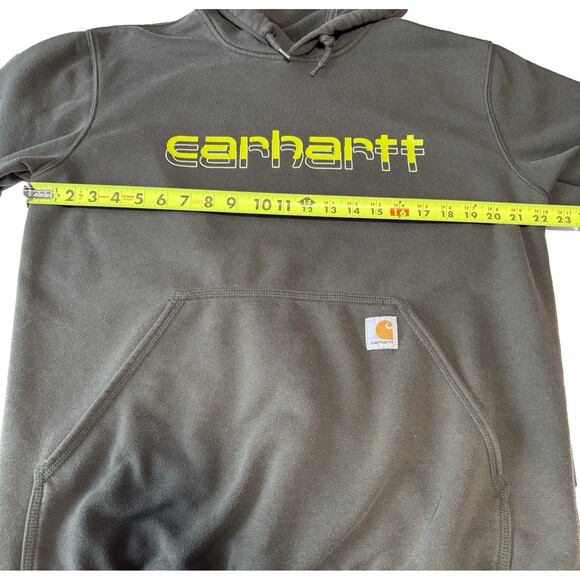 Carhartt Loose Fit Green Hoodie Sweatshirt Men's Size Medium Rain Defender - Picture 9 of 10
